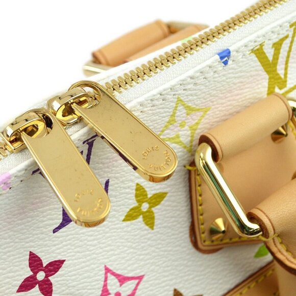 Authenticity Guaranteed Louis Vuitton White Monogram Multicolor Alma Handbag - Picture 4 of 11